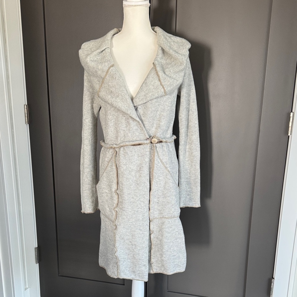 Anthropologie Tiny Shawl Collar Long Cardigan Sz M